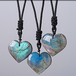 Подвеска в форме сердца из натурального лабрадорита&nbsp;FS-WG928F5-01