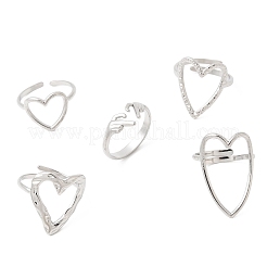 5 шт. открытые манжеты из нержавеющей стали 304 для женщин&nbsp;RJEW-K313-12P