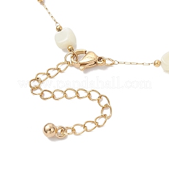 Браслеты из ракушек и звеньев нержавеющей стали 304 для женщин&nbsp;BJEW-JB12378