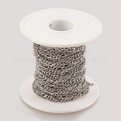 Устойчивые к потускнению цепочки figaro ручной работы из нержавеющей стали 304&nbsp;STAS-P200-07P