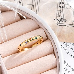 Кольца-манжеты из латуни с микропаве из кубического циркония для женщин&nbsp;RJEW-G337-20G