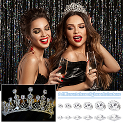 120 шт. 6 стильных стеклянных кабошона со стразами GLAA-FG0001-10