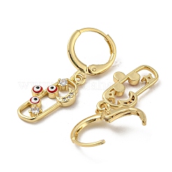 Серьги с подвесками из латуни с покрытием из настоящего 18-каратного золота&nbsp;EJEW-A033-23G-02