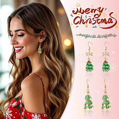 2 пара стеклянных висячих серег 2 стилей&nbsp;EJEW-TA00700