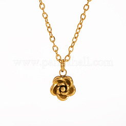 Ожерелья с подвеской в виде розы из нержавеющей стали 304 для женщин&nbsp;UH3805-2