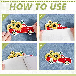 18 шт. полиэстеровая компьютерная вышивка с изображением пчел и подсолнечника на ткани для термоприклеивания/пришивания&nbsp;DIY-WH0890-24