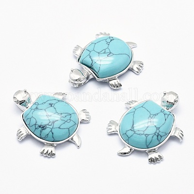 Синтетический зеленый бирюзовый кулон&nbsp;G-G759-B02-1