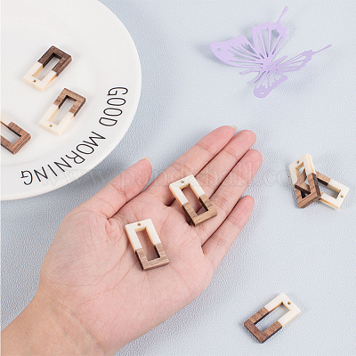 Подвески из смолы и дерева&nbsp;RESI-OL0001-09C-1