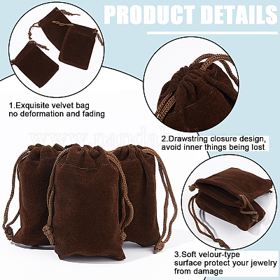 Подарочные пакеты на шнурке из бархата&nbsp;ABAG-BBC0001-10A-03-1