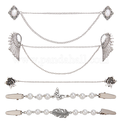 5 шт. 5 стиля зажимы для кардигана из сплава&nbsp;AJEW-AR0004-96-1