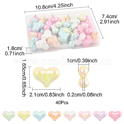 40шт УФ-покрытие непрозрачные акриловые бусины&nbsp;OACR-FS0002-20-1