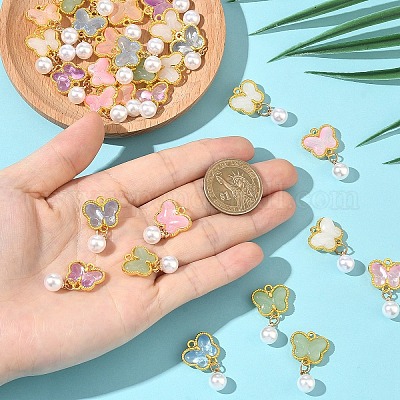 30шт 6 цвета подвески ручной работы лэмпворк&nbsp;LAMP-YW0004-11-1