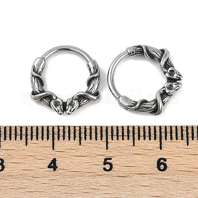 Серьги-кольца из хирургической нержавеющей стали 316 в форме змеи&nbsp;EJEW-G416-20AS-1