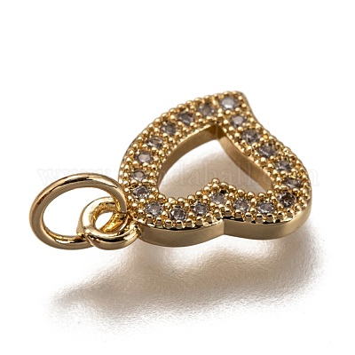 Латунные микропаве прозрачные кубические циркониевые подвески ZIRC-B002-60G-1