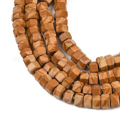 Натуральный желтый дерево кружева камень бусины пряди&nbsp;G-G345-C13-2x4mm-1