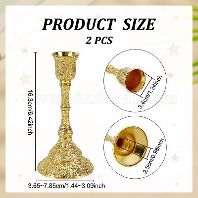 2 шт. подсвечники из цинкового сплава&nbsp;AJEW-PH0007-97B-1