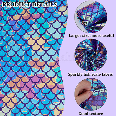 Полиэстеровая ткань с рыбьей чешуей&nbsp;DIY-WH20063-038C-1