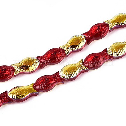 Прозрачность гальванизированные стеклянные бусины нити GLAA-T023-40A-10-1