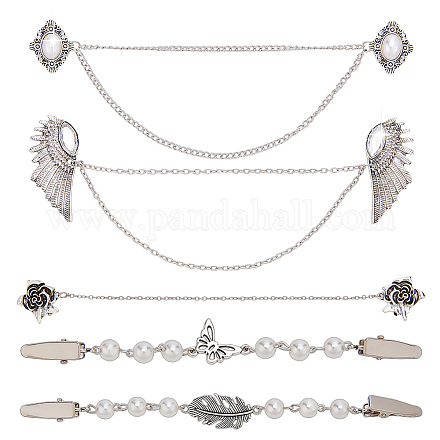 5 шт. 5 стиля зажимы для кардигана из сплава&nbsp;AJEW-AR0004-96-1