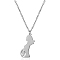 Mother's Day 304 Stainless Steel Mother Child Silhouette Ppregnant Pendant Necklaces for Women, Silver, 17.72 inch(45cm)