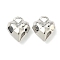 Brass Pendants, Heart Charms, Cadmium Free & Lead Free, Long-Lasting Plated, Rack Plating, Platinum, 24x20x10mm, Hole: 5x5mm