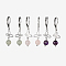 Stainless Steel Gemstone Dangle Leverback Earrings, with Butterfly Links, Mixed Stone, 35mm, Pin: 1mm