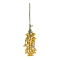 Glass Flower Tassel Pendant Decorations, with Nylon Cord, Gold, 128.5mm