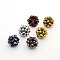 Electroplate Glass Round Woven Beads, Cluster Beads, Full Plated, Mixed Color, 22mm, Beads: 6mm