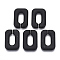 Spray Painted CCB Plastic Linking Rings, Quick Link Connectors, For Jewelry Cross Chains Making, Rectangle, Black, 34x23x6mm, Inner Diameter: 8x18mm