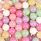 100Pcs Opaque Acrylic Beads, Round, Mixed Color, 16mm, Hole: 2.8~3mm