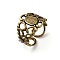 Brass Ring Shanks, Adjustable Filigree Ring Blank, Nickel Free, Antique Bronze, 18mm, tray: 7x9mm