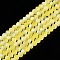 Transparent Glass Beads Strands, Faceted, Frosted, Half AB Color Plated, Rondelle, Yellow, 2.9~3.3x2mm, Hole: 0.7mm, about 135~140pcs/strand, 32~34cm