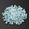 Glass Seed Beads, Ceylon, Round, Pale Turquoise, 4x3mm, Hole: 1.4mm, 10g/bag, about 120~130pcs/bag