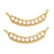 ABS Plastic Imitation Pearl Pendants, Pea Charm, with Rack Plating Brass Findings, Cadmium Free & Lead Free, Long-Lasting Plated, Golden, 10x30x3.5mm, Hole: 1.8mm