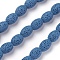 Natural Lava Rock Beads Strands, Dyed, Rice, Steel Blue, 12~12.5x8.5~9mm, Hole: 2mm, about 33pcs/Strand, 15.55 inch(39.5cm)
