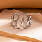 201 Stainless Steel Oval Link Chain Cuff Rings, Stainless Steel Color, Inner Diameter: 21mm