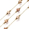 Natural Gemstone Star Beaded Chains, 304 Stainless Steel Chains, Soldered, with Spool, Real 18K Gold Plated, Star: 4x4x3mm, about 32.81 Feet(10m)/Roll