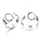 Alloy Cuff Finger Rings, Cadmium Free & Nickel Free & Lead Free, Alphabet, Platinum, Letter.O, US Size 8(18.1mm)