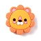 Silicone Beads, Lion, Coral, 30x29x10.4mm, Hole: 2mm