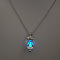 Alloy with Luminous Resin Bead Inside Pendant Necklaces for Women Men, Platinum, Owl, 17.72 inch(45cm)