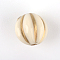 Round Plating Acrylic Beads, Golden Metal Enlaced, Beige, 8x8mm, Hole: 1mm, about 2090pcs/500g