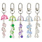 Acrylic & ABS Plastic Imitation Pearl Pendant Decoration, with Alloy Swivel Snap Hook Clasps, Mixed Color, 105mm, 5pcs/set