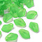 Transparent Frosted Acrylic Pendants, Petaline, Lime Green, 24x17x4mm, Hole: 1.8mm