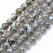 Natural Labradorite Beads Strands, Round, 6~6.5mm, Hole: 1mm, about 63pcs/strand, 15.7 inch(40cm)