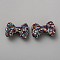 Polymer Clay Rhinestone Beads, Bowknot, Colorful, 22x32x9.5mm, Hole: 1.4mm