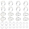 DIY Blank Dome Ring Making Kit, Including Adjustable 201 Stainless Steel Ring Settings, Half Round Glass Cabochons, Stainless Steel Color, 32Pcs/box