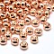 Brass Flat Round Spacer Beads, Rose Gold, 6x4mm, Hole: 2mm