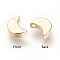 Brass Charms, Nickel Free, Real 18K Gold Plated, Moon, 9.5x7x3mm, Hole: 1mm