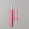 Plastic & Iron Bent Tip Crochet Needle, with Yarn Needle, Deep Pink, 147x9x12mm & 69.5x4.5x2mm, 3pcs/set