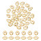 30Pcs Brass Beads, Eye, Real 18K Gold Plated, 5x7x1.5mm, Hole: 1.8mm